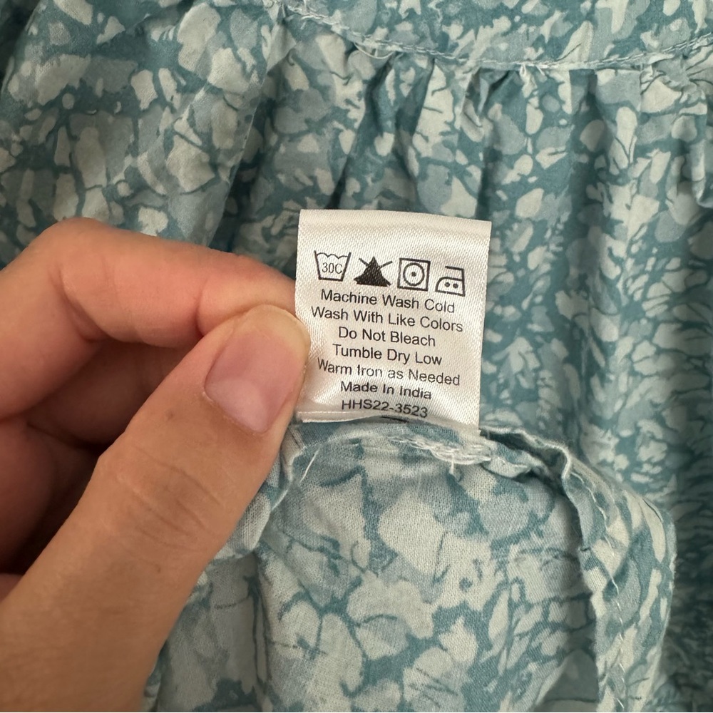 House Of Harlow 1960 Martine Seafoam Print Puff Balloon Shirt Sleeve Size M - Picture 6 of 11